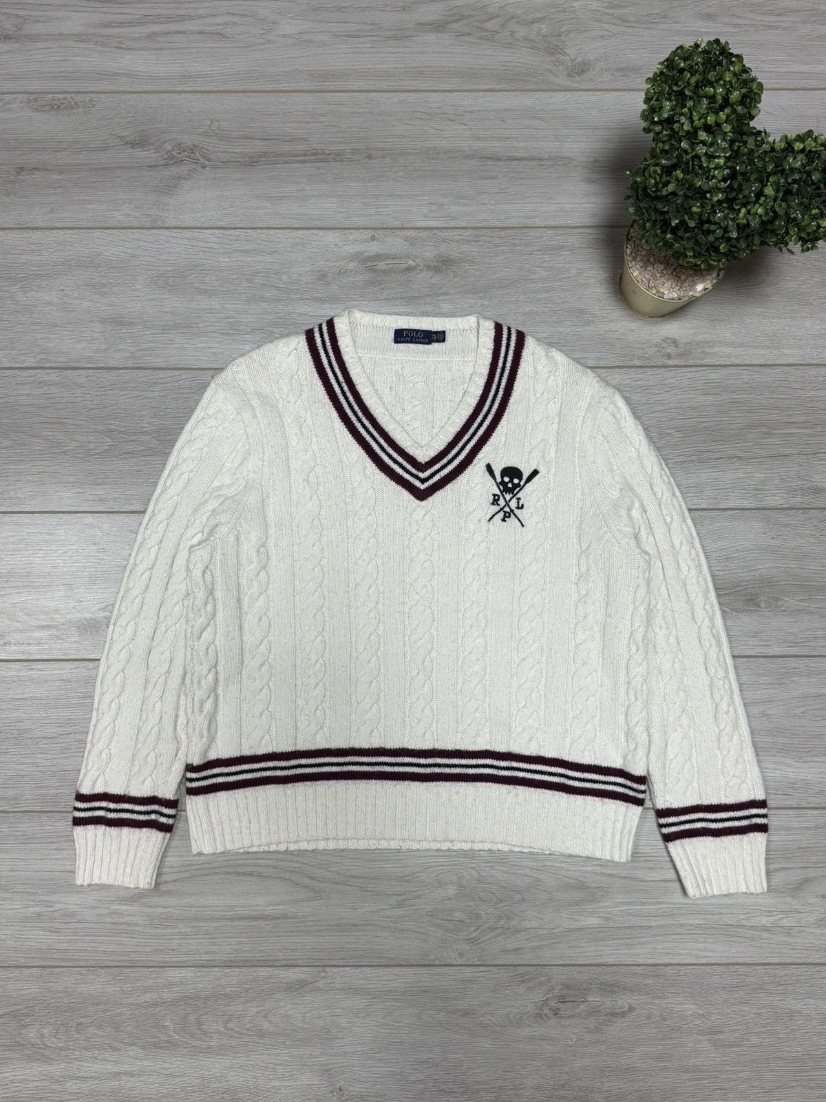 Polo Ralph Lauren POLO ☠️ Ralph Lauren cashmere wool skull vintage sweater Size US XXL / EU 58 / 5 - 1 Thumbnail