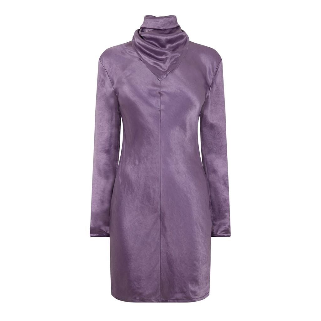 Bottega Veneta Bottega Veneta Cowl Neck Knee Length Slip Dress in Purple Size XXS / US 00 / IT 34 - 2 Thumbnail