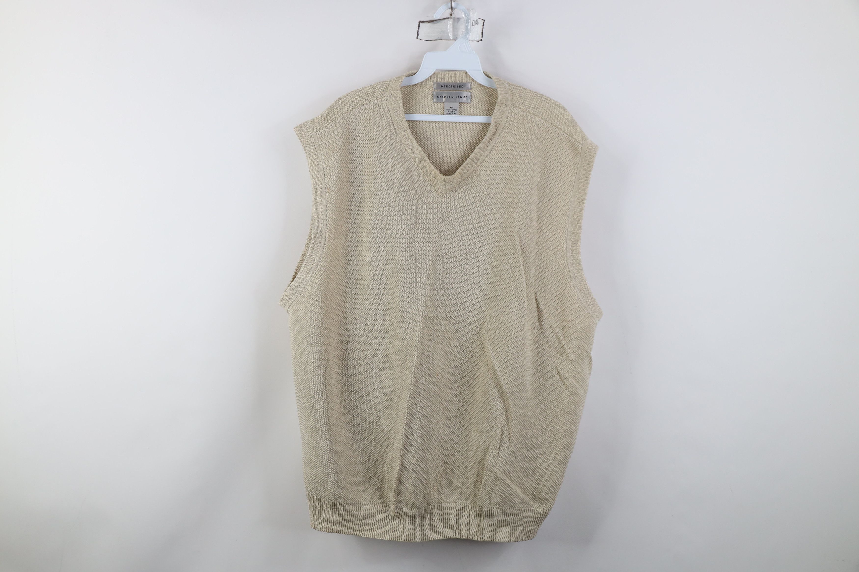 Vintage Vintage 90s Streetwear Thermal Knit Sweater Vest Beige Size US XXL / EU 58 / 5 - 1 Thumbnail