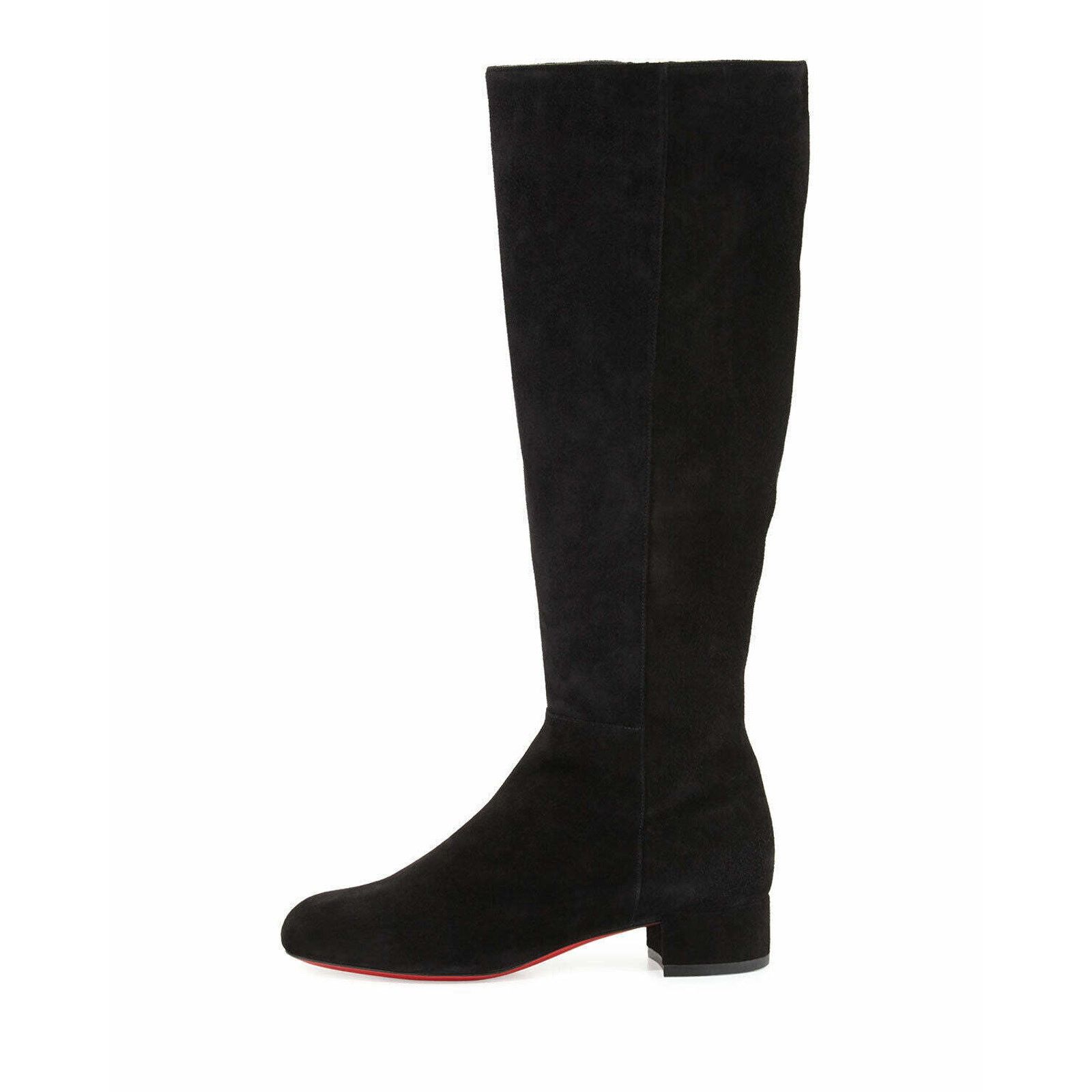 Christian Louboutin Christian Louboutin Liliboot 30 Black Suede Zipper Zip Knee Size US 4.5 / IT 34.5 - 8 Thumbnail