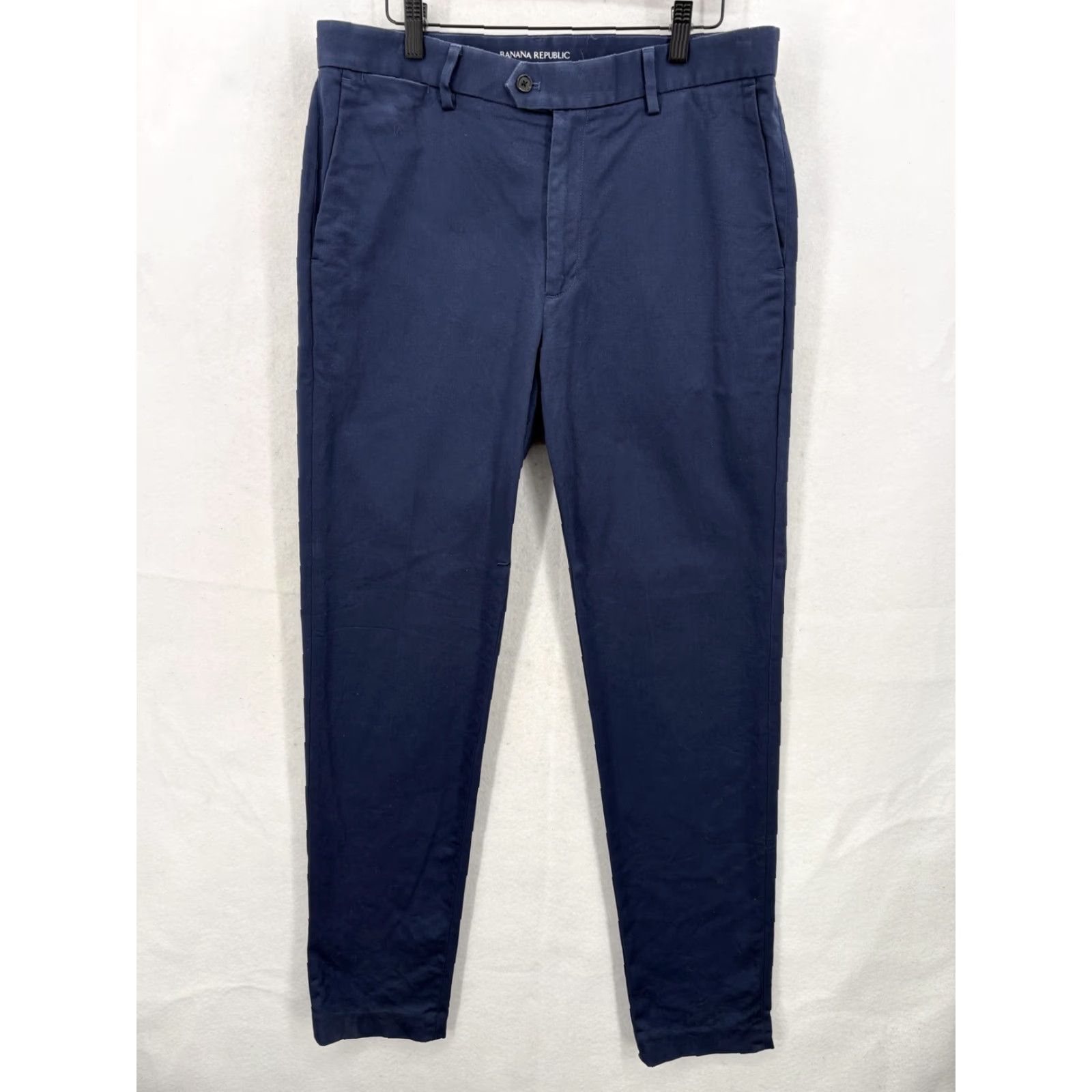 Banana Republic Banana Republic Pants Mens 33x34 Blue Slim Traveler Chino Stretch Casual Work Tapered Front Flat Naut Size US 33 - 2 Thumbnail