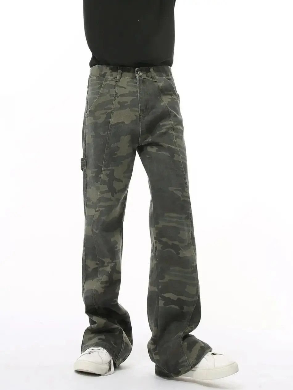 Japanese Brand Retro loose patchwork camouflage jeans Size US 32 / EU 48 - 3 Thumbnail