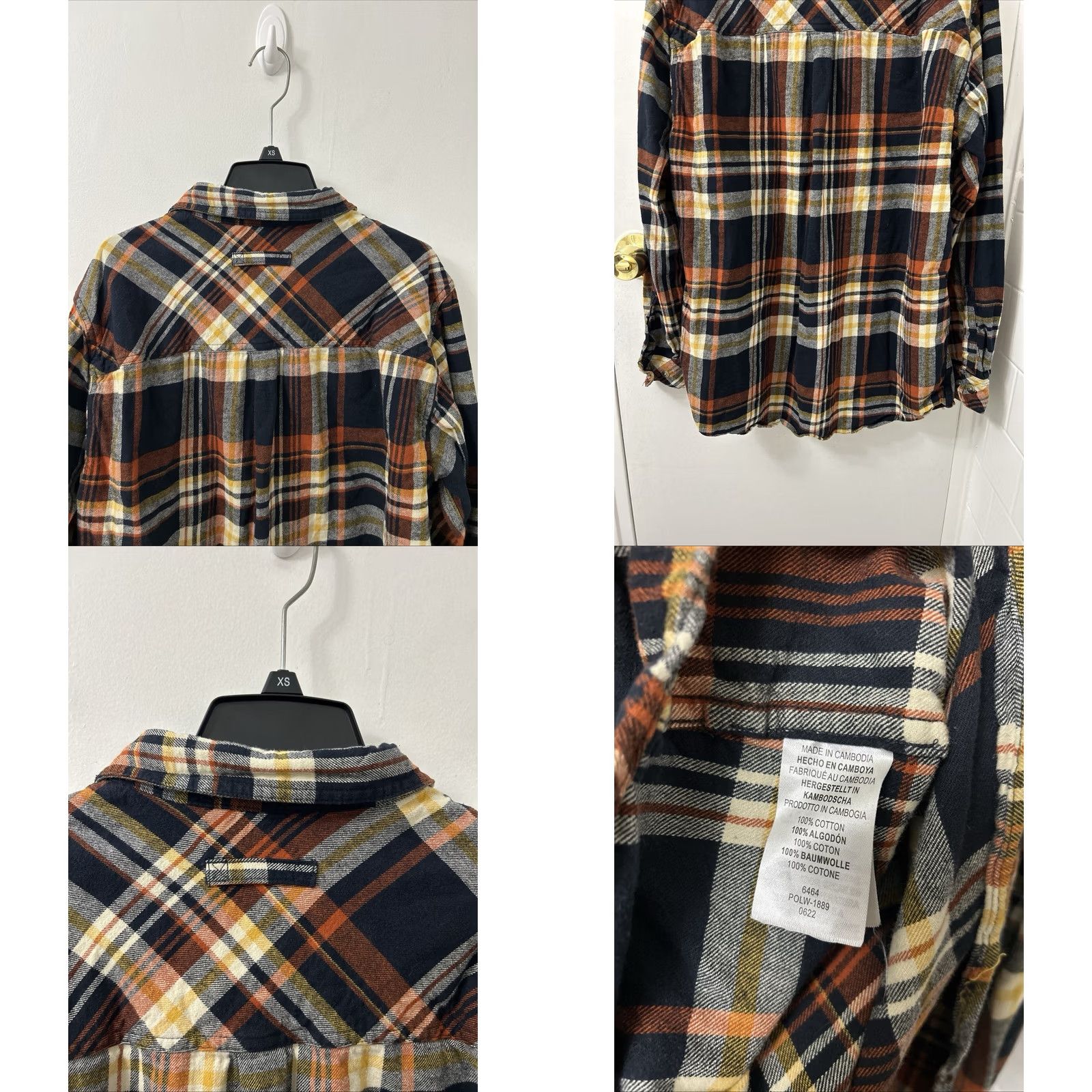 Vintage Legendary Whitetails Buck Camp Shirt Mens Large Orange Plaid Flannel Button-Down Shirt Size US L / EU 52-54 / 3 - 8 Thumbnail