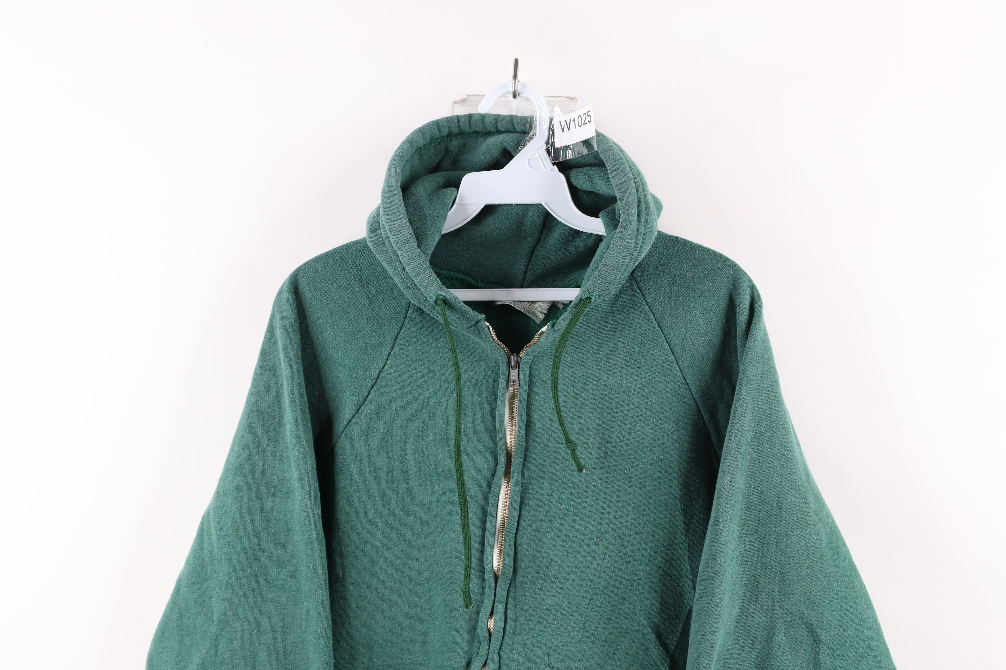 Vintage Vintage 60s 70s Streetwear Full Zip Hoodie Sweatshirt Green Size US L / EU 52-54 / 3 - 2 Thumbnail