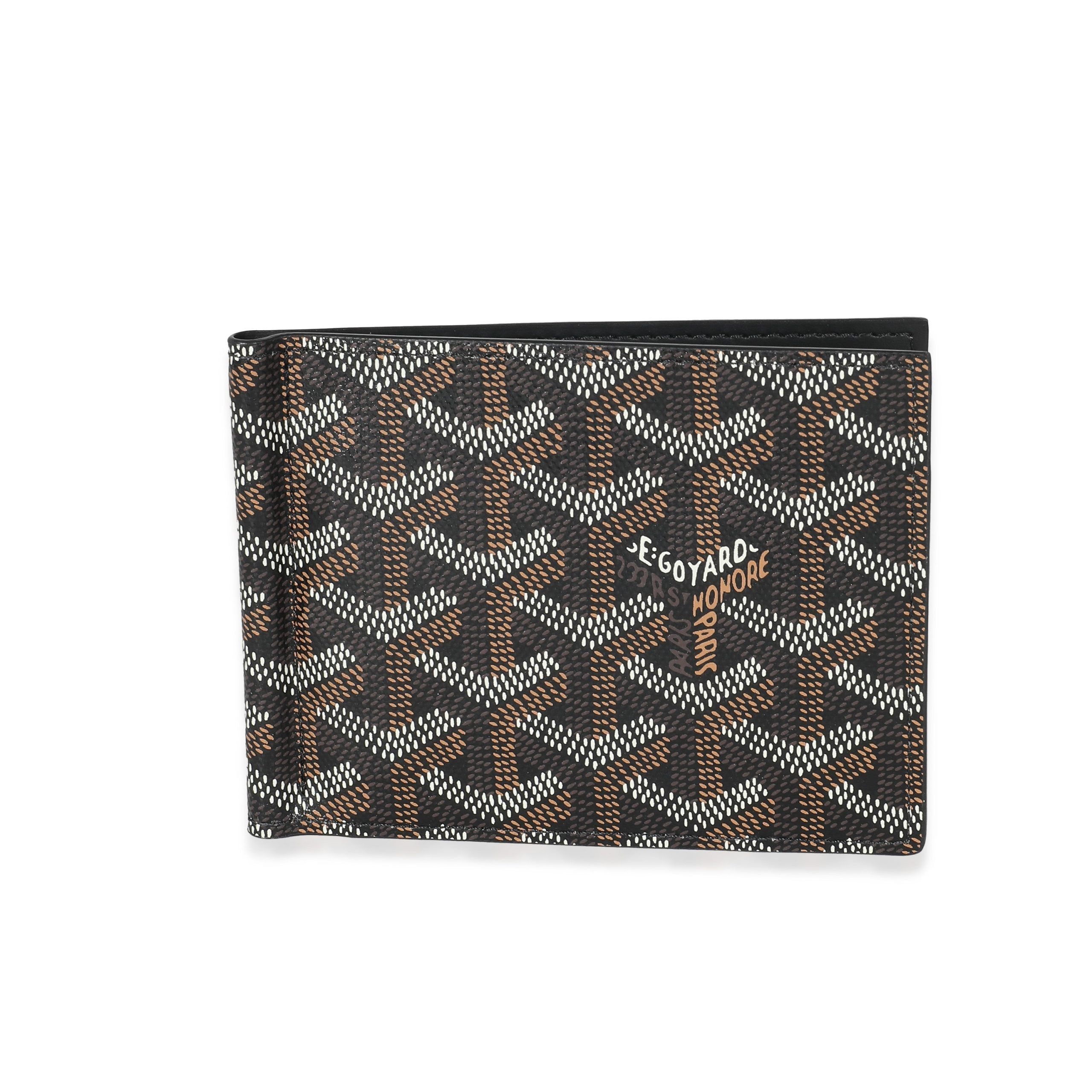 image of Goyard Black Goyardine Canvas Saint Thomas Bill Fold Wallet, Women's