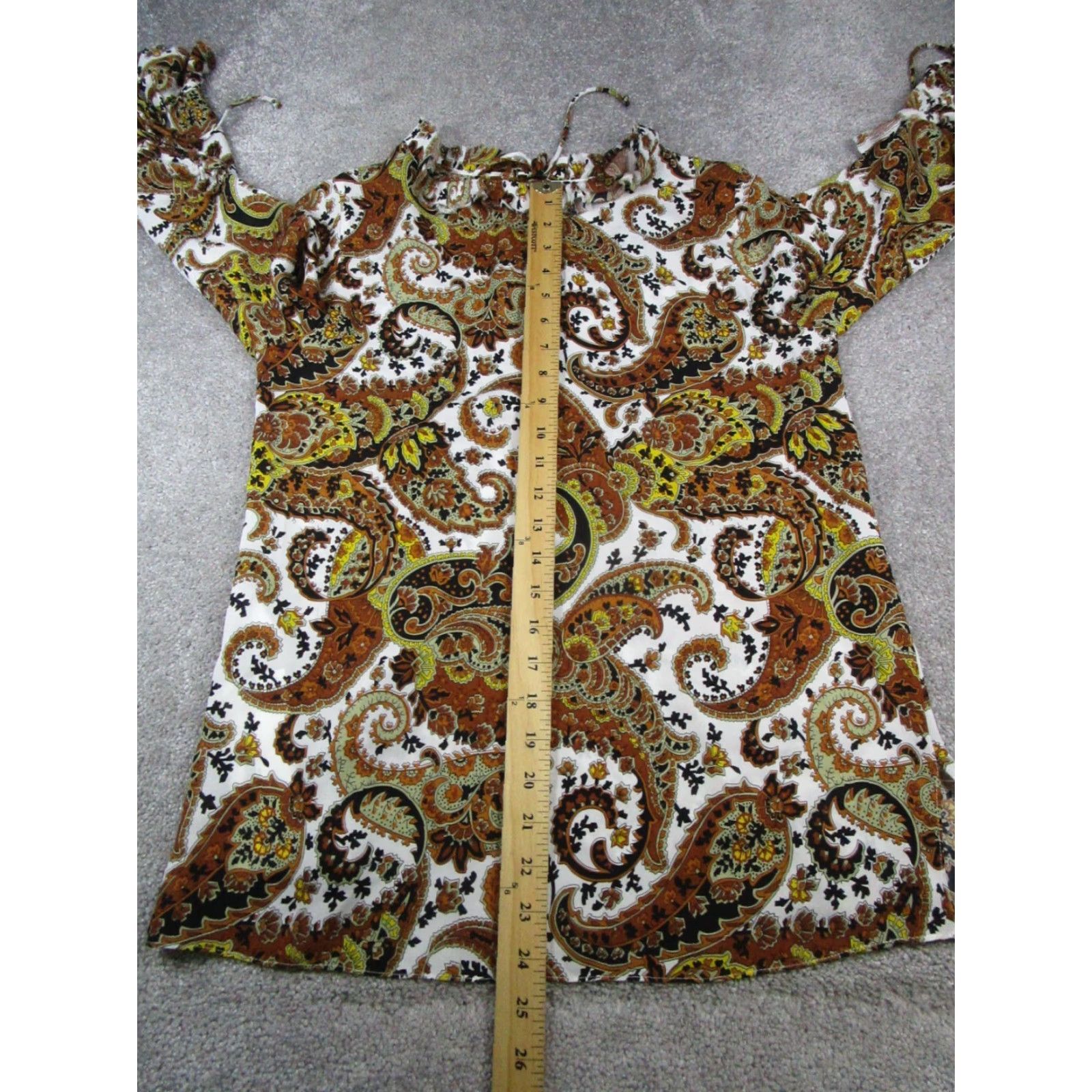 KOBI HALPERIN VINTAGE Kobi Halperin Silk Tunic Shirt Womens XS Long Sleeve Paisley Brown Yellow White 90s Dress Blouse Size XS / US 0-2 / IT 36-38 - 7 Thumbnail
