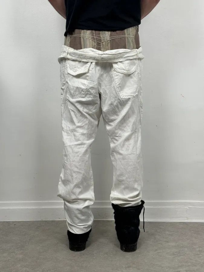 Marithe + Francois Girbaud 2000s Marithé + François Girbaud Double Waisted Biege Plad and Light White Pants Size US 34 / EU 50 - 2 Thumbnail
