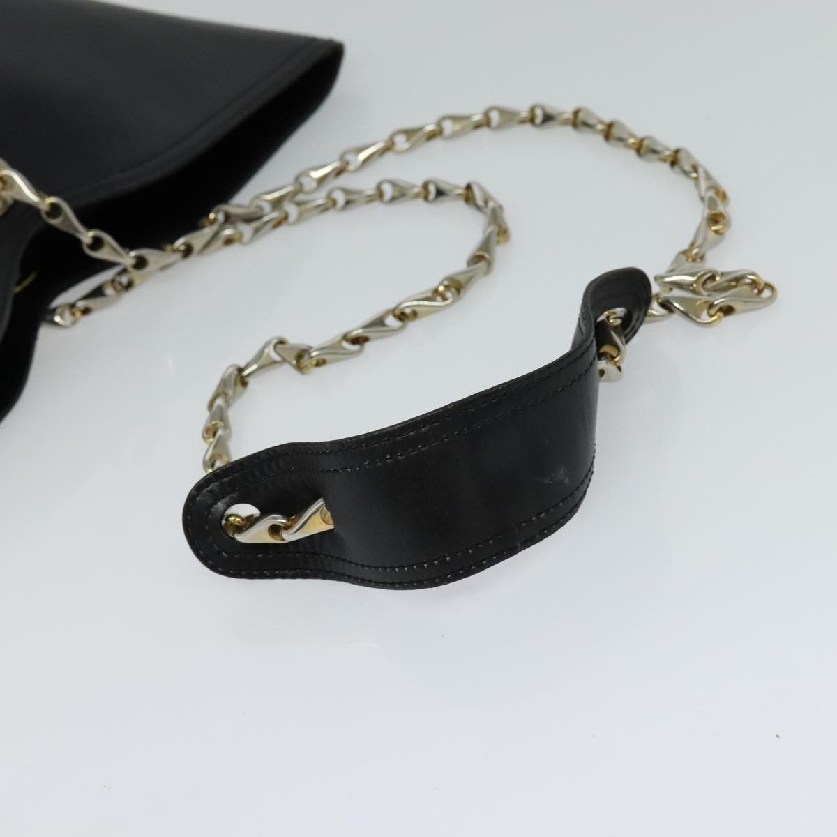 Celine CELINE Chain Shoulder Bag Leather Black Gold Size ONE SIZE - 7 Thumbnail