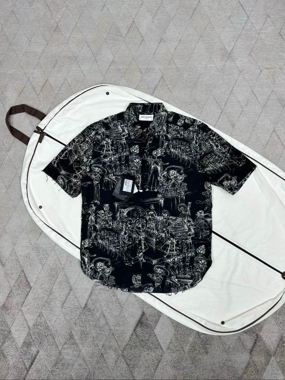 Saint Laurent Paris Saint Laurent Skeleton Print Button Up Shirt Size S Size US S / EU 44-46 / 1 - 1 Thumbnail