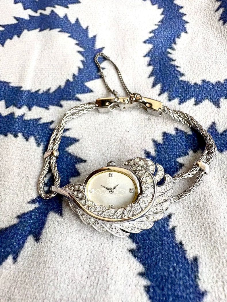 Vivienne Westwood Vivienne Westwood Diamond-studded Feather Watch Bracelet Size ONE SIZE - 1 Thumbnail