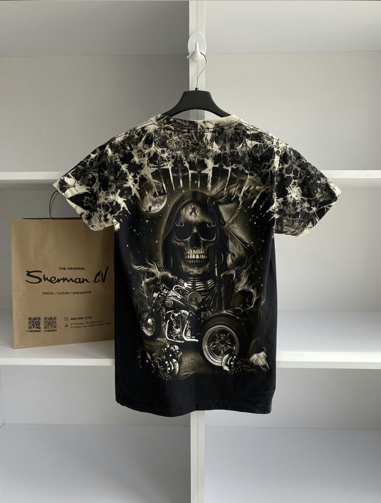 Japanese Brand × Vintage Vintage Skull Retro Punk Metal Goth Tie Dye Tee Size US S / EU 44-46 / 1 - 6 Thumbnail