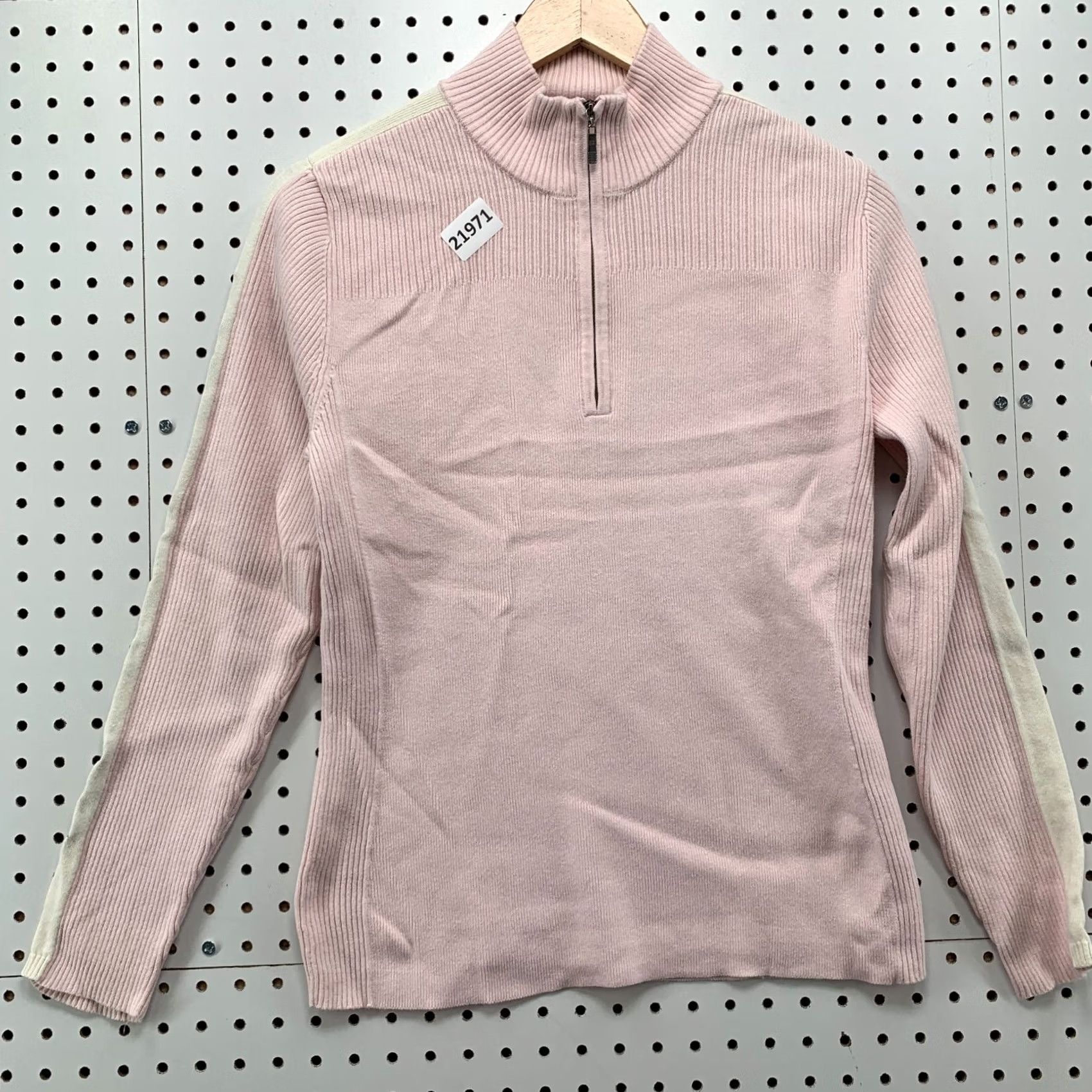 Tommy Hilfiger Tommy Hilfiger 1/4 Zip Pullover Sweater Womens Large Spell Out Long Sleeve Pink 18x24 Mens/Womens Size L / US 10 / IT 46 - 6 Thumbnail