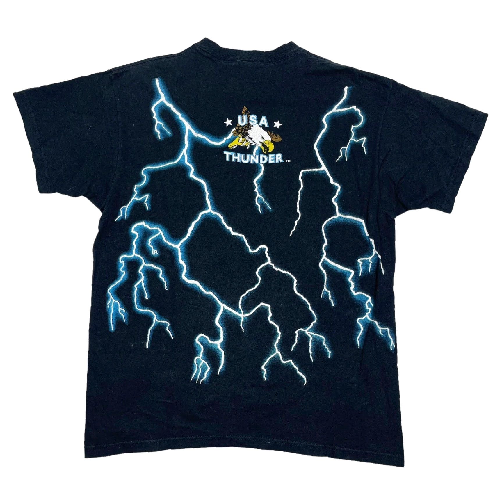 Vintage VINTAGE Brazos Shirt Men L Black USA Thunder Wizard Dragon All Over Print 90s Mens Size US L / EU 52-54 / 3 - 3 Thumbnail