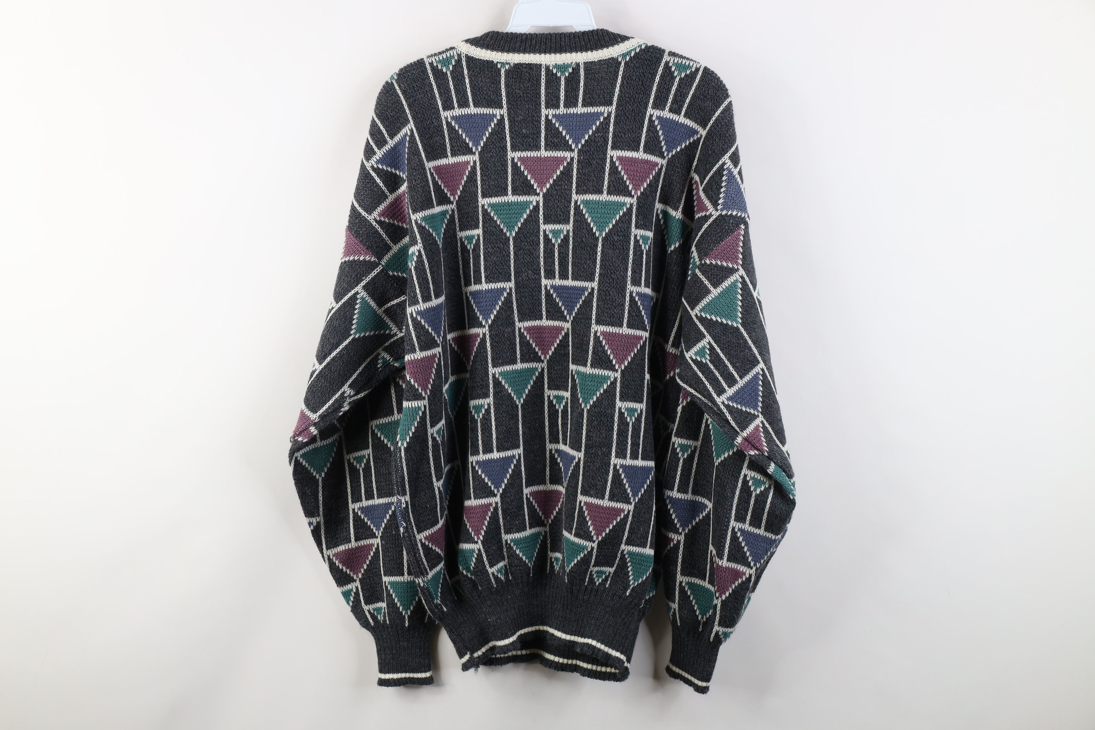 Vintage Vintage 90s Streetwear Triangle Knit Crewneck Sweater Size US L / EU 52-54 / 3 - 8 Thumbnail