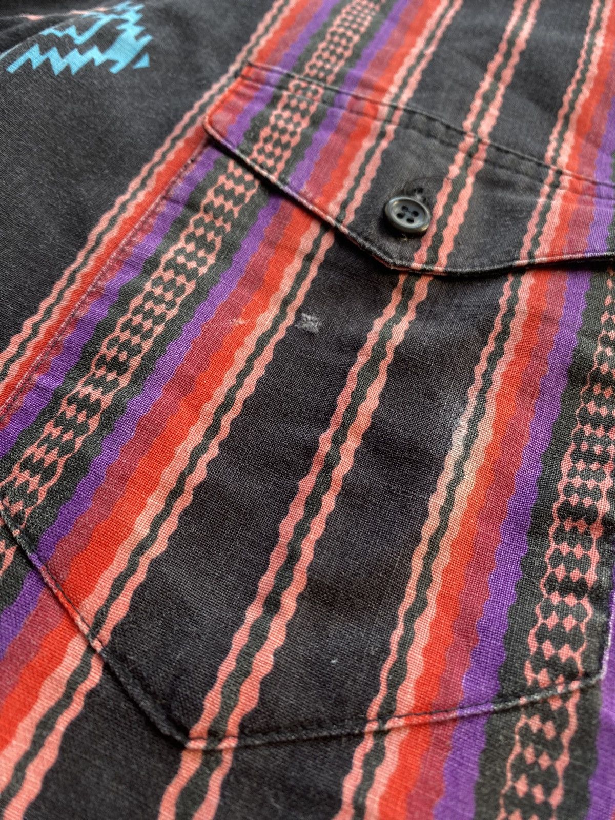 Wrangler 🔥80s Wrangler Brushpopper Western shirt pearl snap aztec xl Size US XL / EU 56 / 4 - 12 Thumbnail
