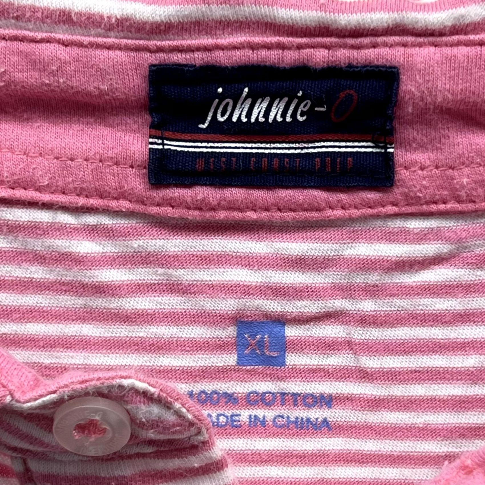 johnnie-O VINTAGE? No. Johnnie-O Polo Shirt Mens XL Pink Stripe Westchester CC Golf Cotton Short Sleeve Size US XL / EU 56 / 4 - 6 Thumbnail