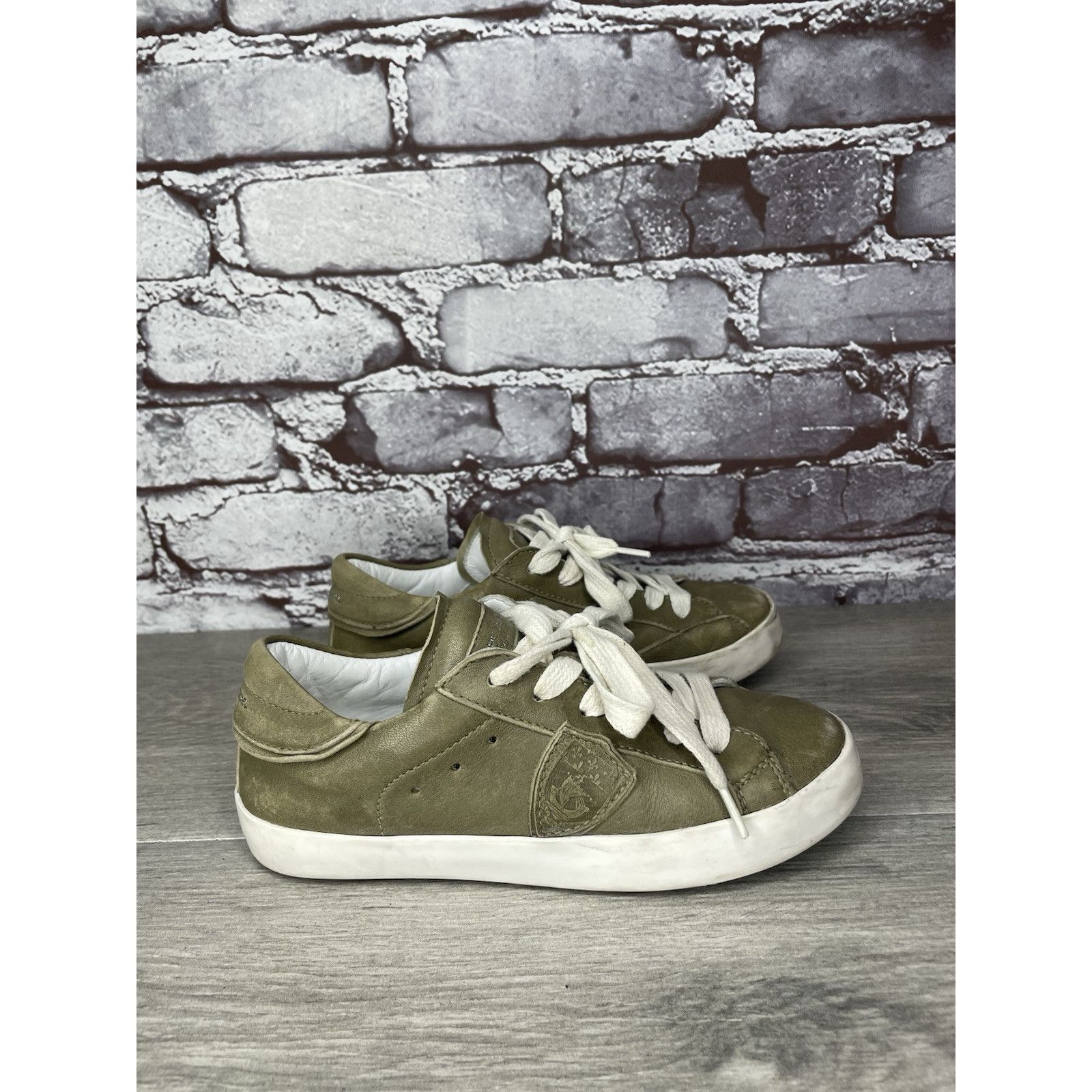 Philippe Model Philippe Model Paris Olive Green Leather Casual Sneakers Jun Size US 12 / IT 42 - 3 Thumbnail