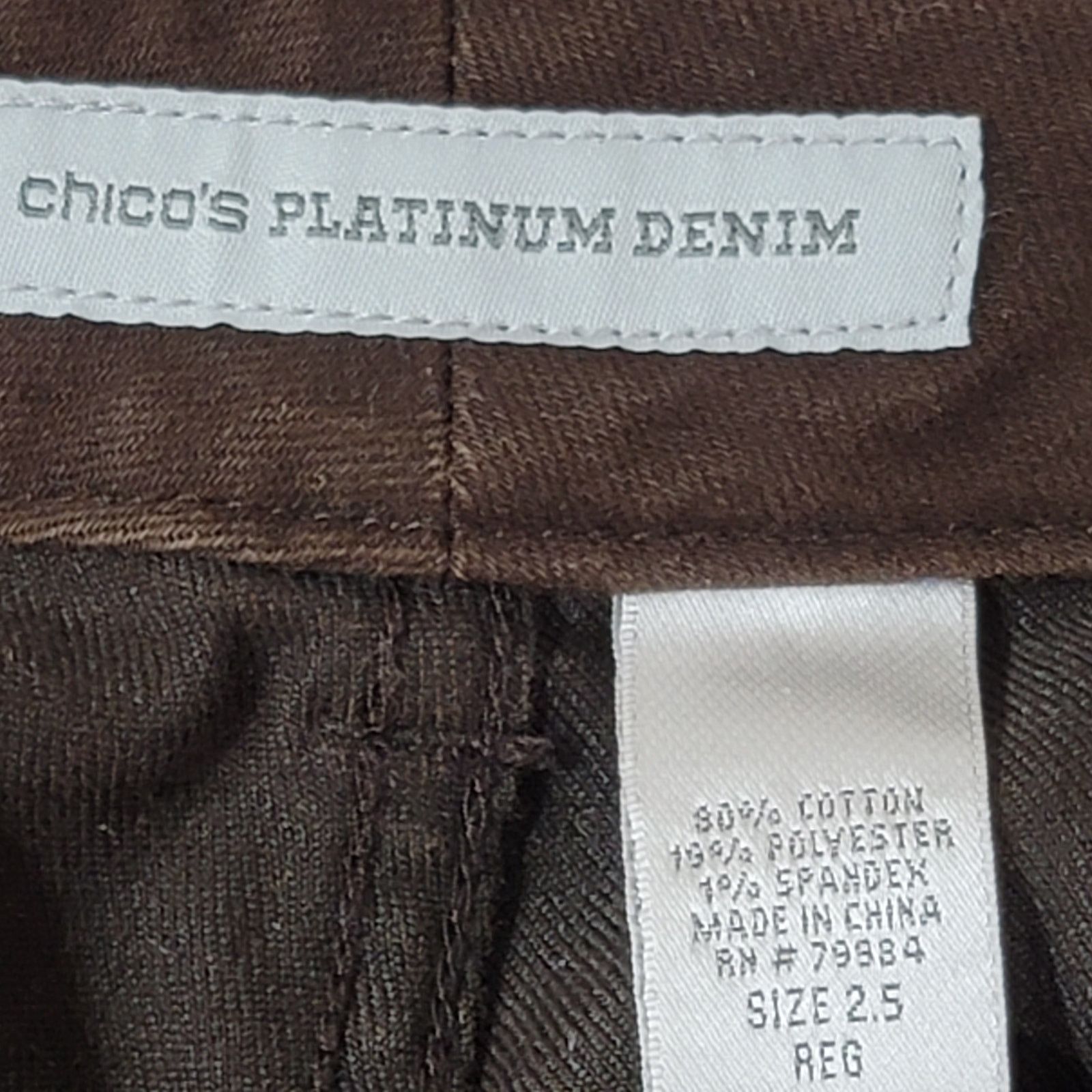 Other Chico's Platinum Brown Denim Jeans 2.5 Large 12 14 Size 34" / US 12 / IT 48 - 4 Thumbnail