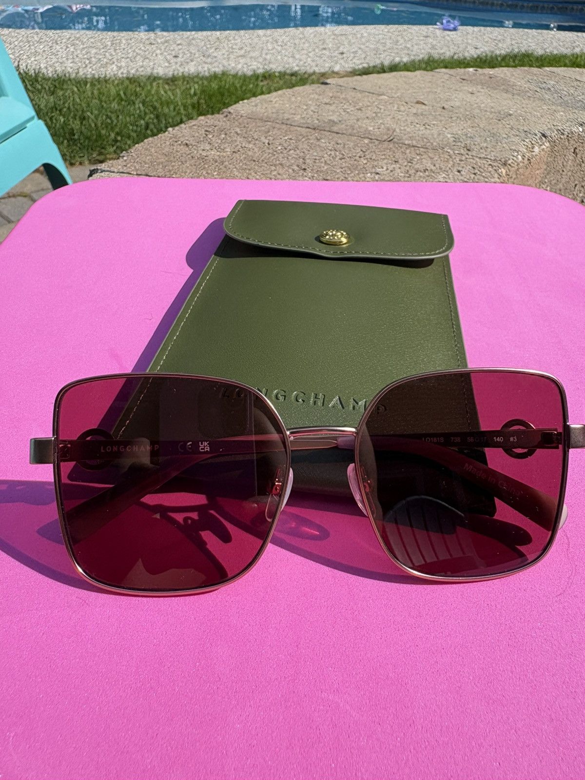 Longchamp Longchamp Pink Champagne Sunglasses Size ONE SIZE - 2 Thumbnail
