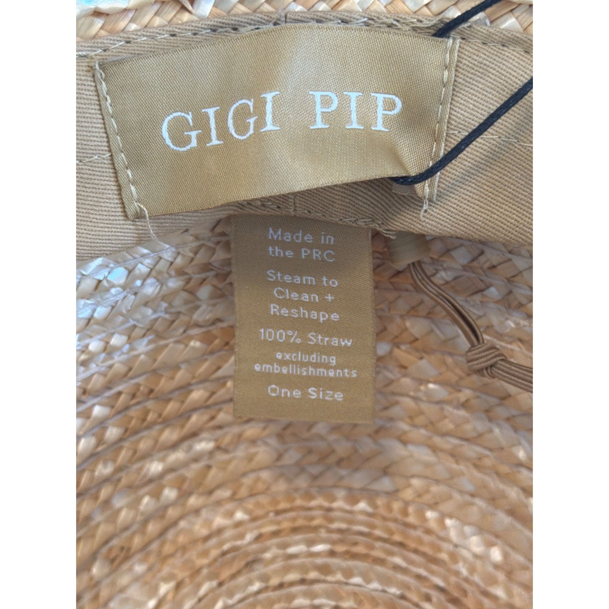 Other NWT Gigi Pip Isla Straw Fedora Hat S/M 57cm Adjustable Wide Size ONE SIZE - 8 Thumbnail