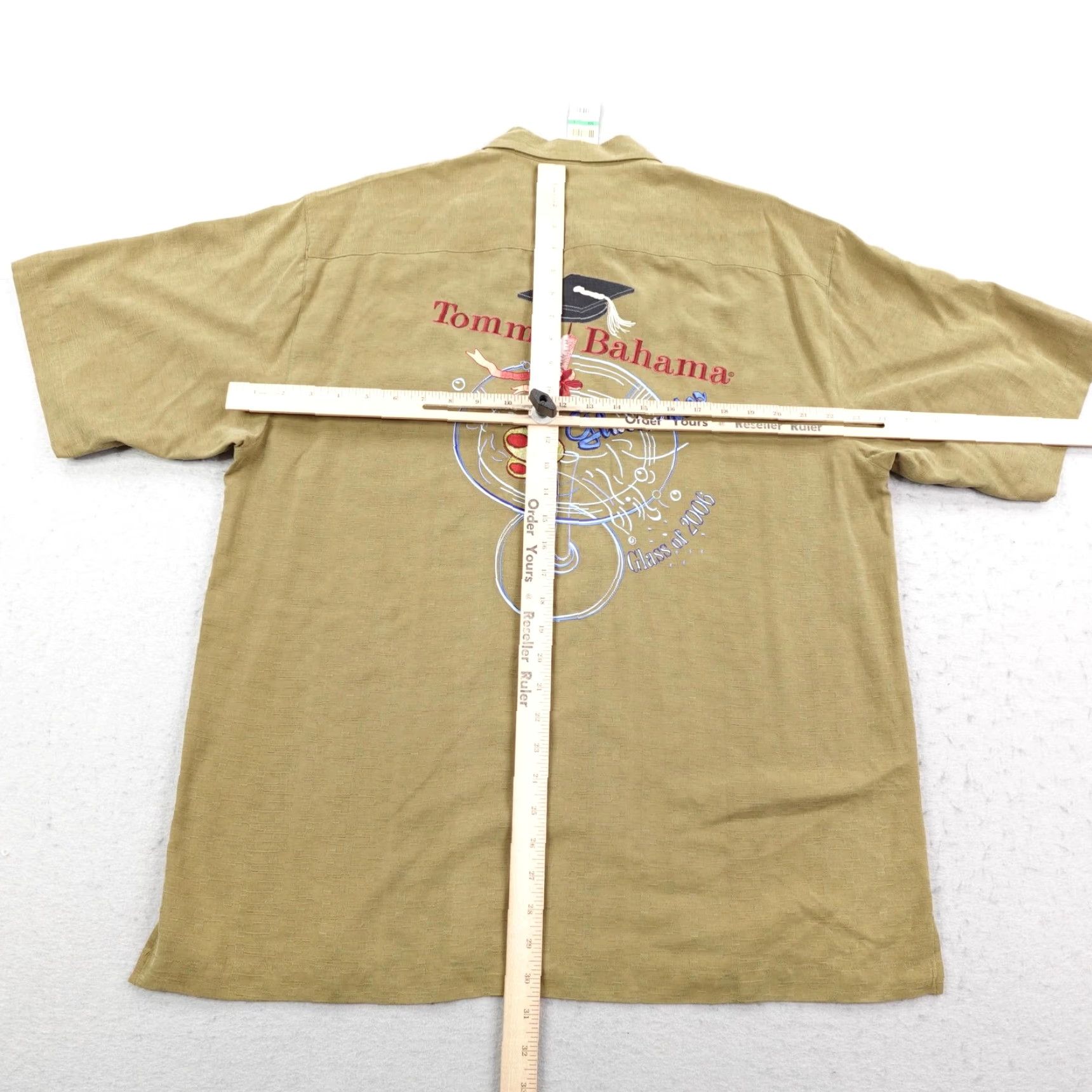 Tommy Bahama VINTAGE Tommy Bahama Shirt Mens Large Brown Hawaiian Graphic Embroidered Camp NEW Size US L / EU 52-54 / 3 - 7 Thumbnail