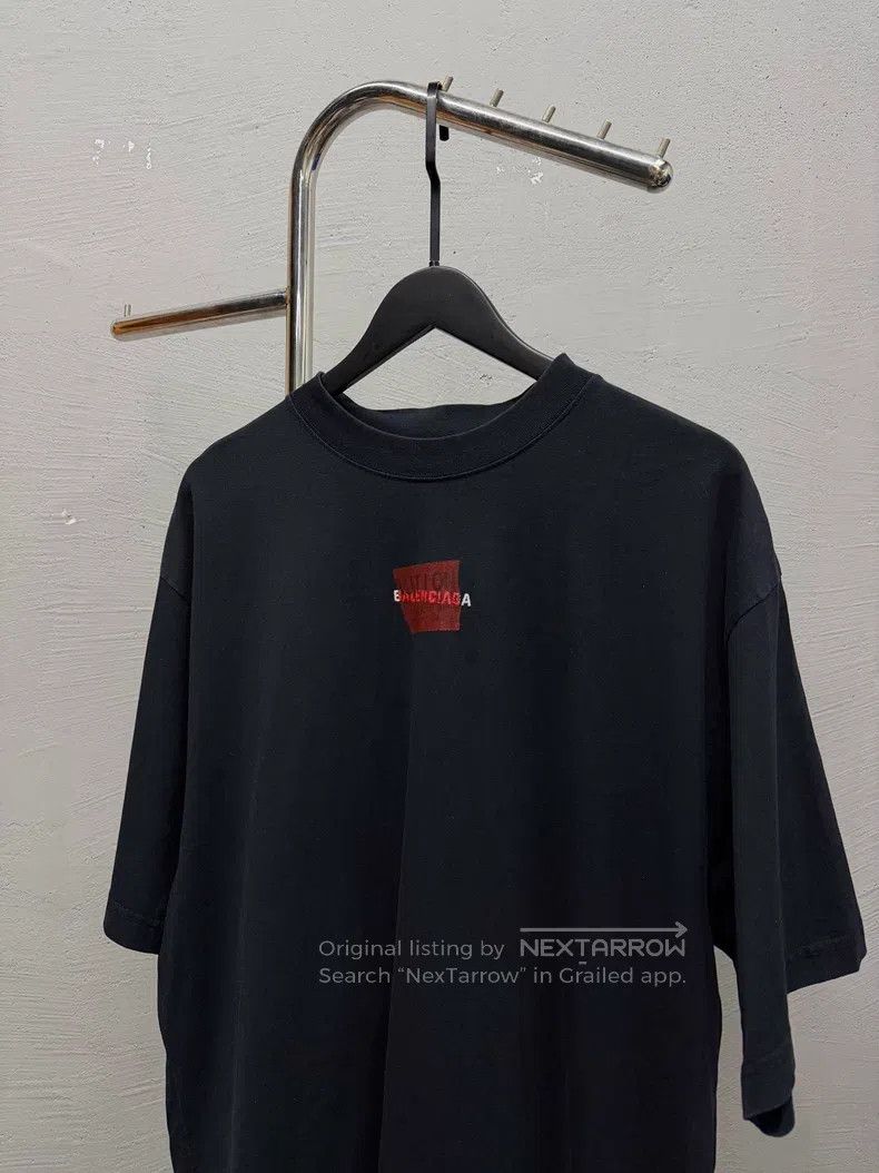 Balenciaga Balenciaga Black tape letter short-sleeve T-shirt Size US M / EU 48-50 / 2 - 2 Thumbnail