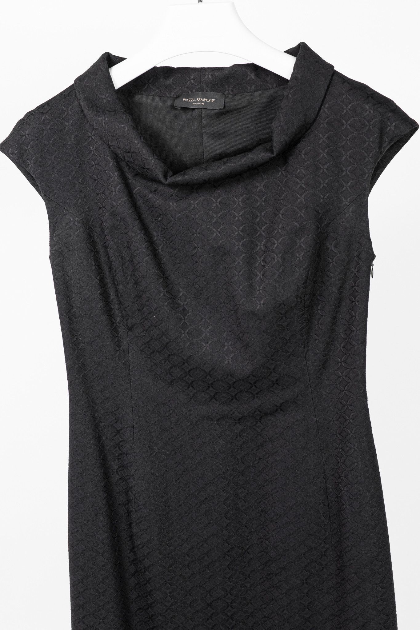 Piazza Sempione Piazza Sempione Black Geometric-Jacquard Cowl-Neck Dress Size M / US 6-8 / IT 42-44 - 3 Thumbnail