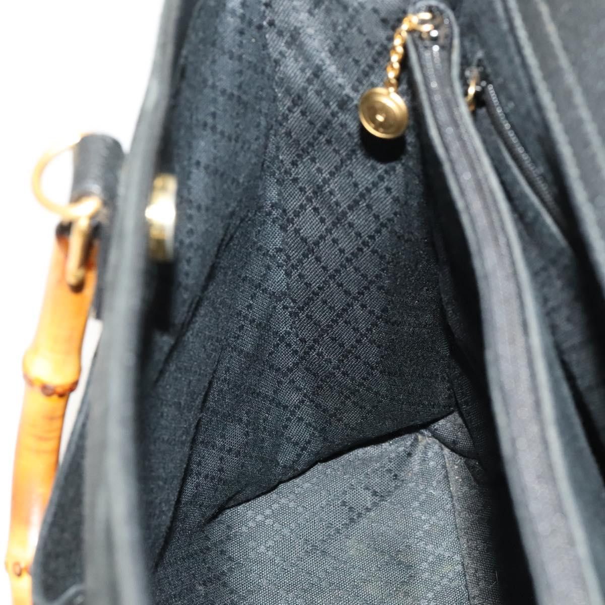 Gucci GUCCI Bamboo Hand Bag Suede Black Gold 002 123 002 123 Size ONE SIZE - 16 Thumbnail