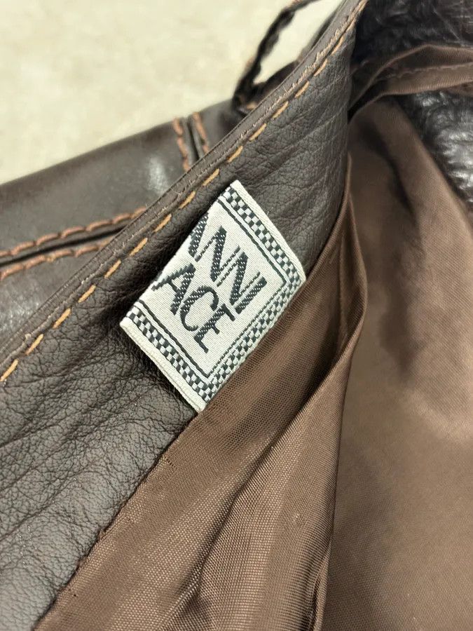 Vintage 1990s Gianni Versace Brown Leather Biker Pants Size US 32 / EU 48 - 11 Thumbnail