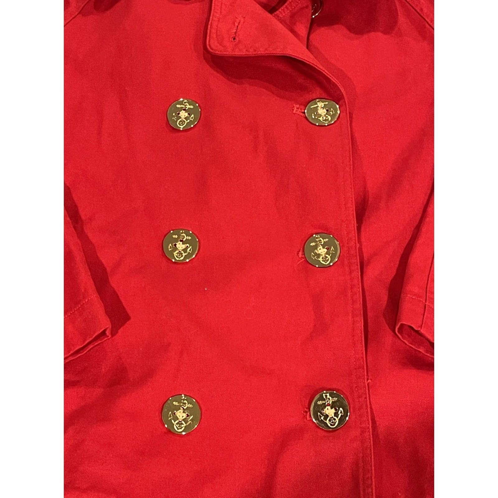 Ralph Lauren Lauren Ralph Lauren Womens Jacket Double Breasted Gold Tone Buttons Pockets Lg Red Cotton Cardigan? Size L / US 10 / IT 46 - 2 Thumbnail