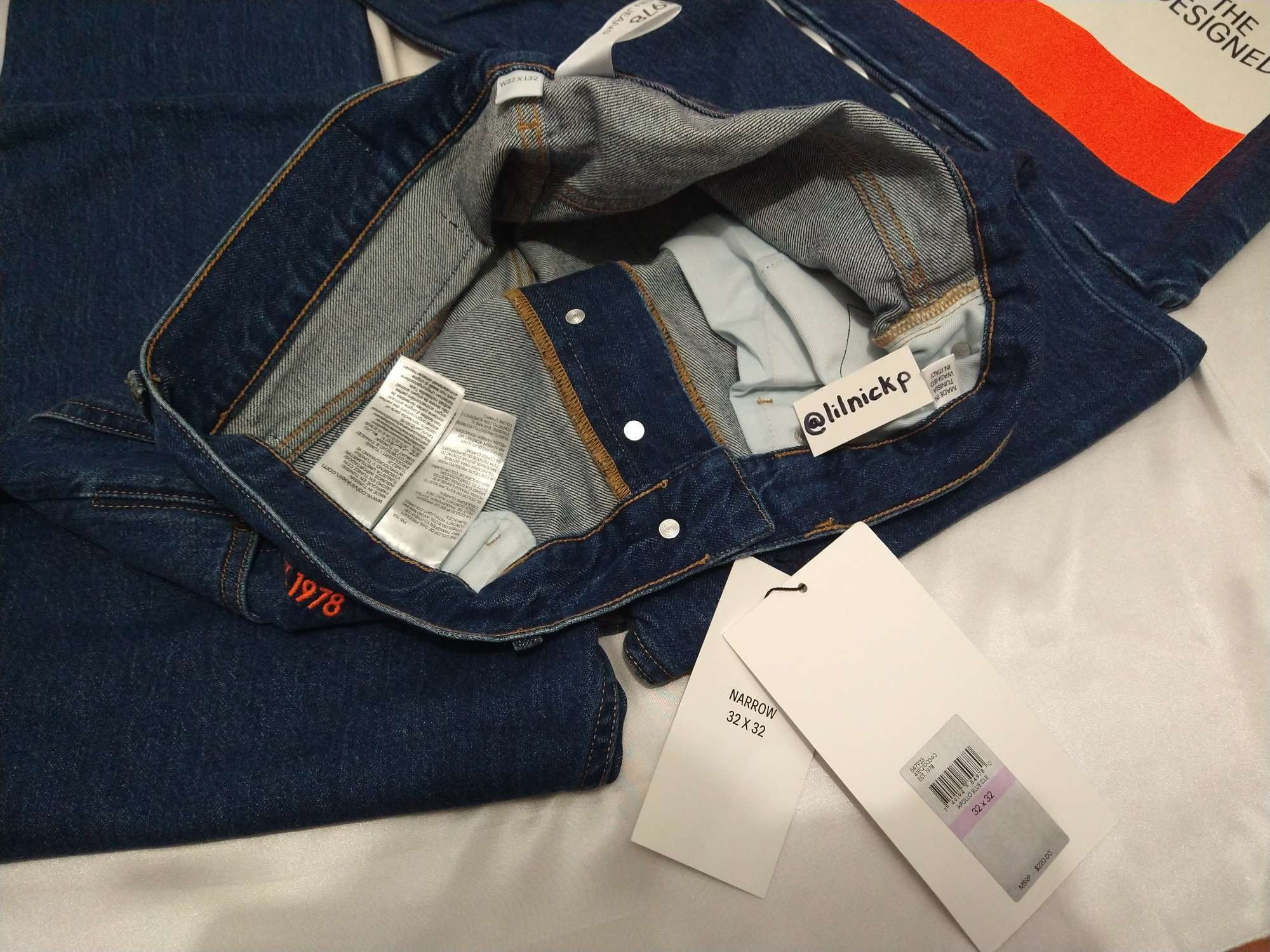Calvin Klein 205W39NYC EST. 1978 Narrow Leg Apollo Blue Jeans Size US 32 / EU 48 - 4 Thumbnail