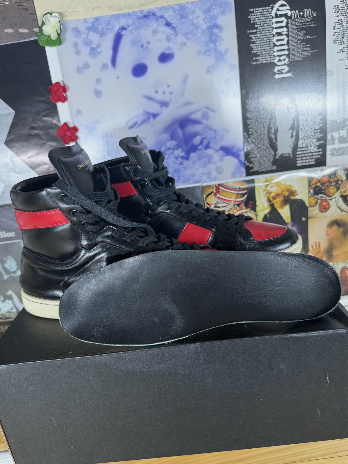 Saint Laurent Paris SL/10H Black/Red Leather High Sneakers Size US 9 / EU 42 - 11 Thumbnail