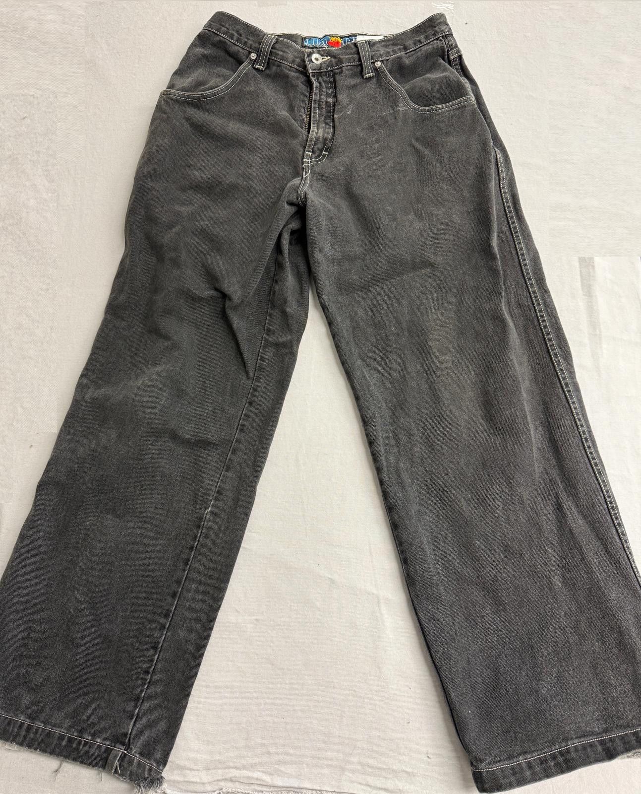Vintage JNCO Wide Leg Jeans 34W x 32L J179 Black Pipes