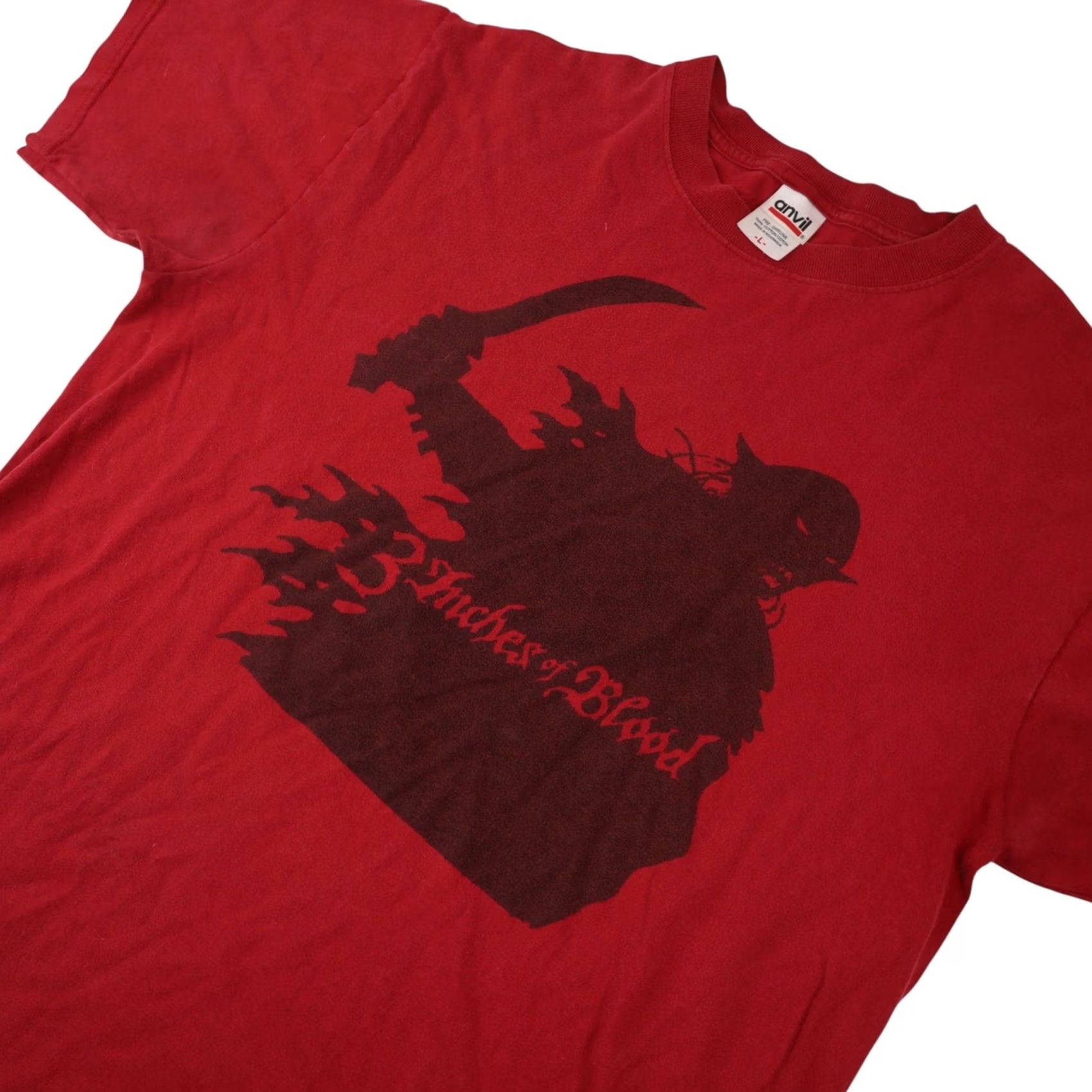 Vintage VINTAGE 3 Inches of Blood Graphic Band Tee Mens Large Red Shirt Mens L Graphic Band Tee Red 90s Concert Merch Mens Size US L / EU 52-54 / 3 - 2 Thumbnail