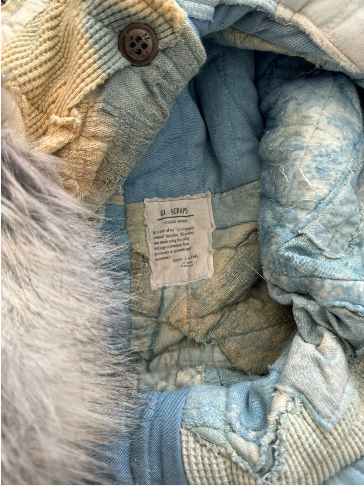 Greg Lauren Sz2 Indigo Scrapwork Patchwork Snorkel Puffer Parka Size US M / EU 48-50 / 2 - 2 Thumbnail