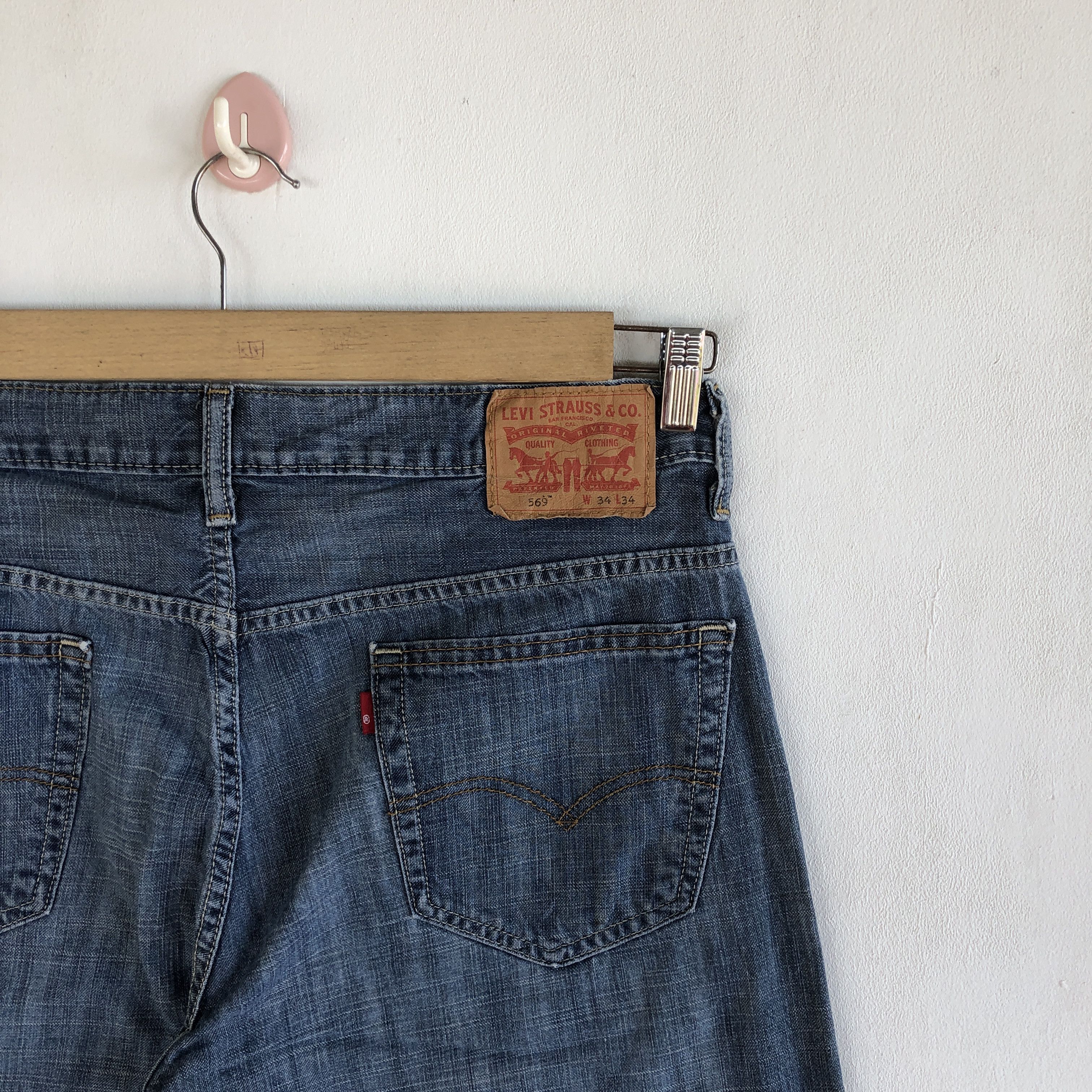 Levi's Crazy Y2K Baggy Levi's 569 Jeans Dark Blue Levis Cyber Denim Size US 34 / EU 50 - 5 Thumbnail
