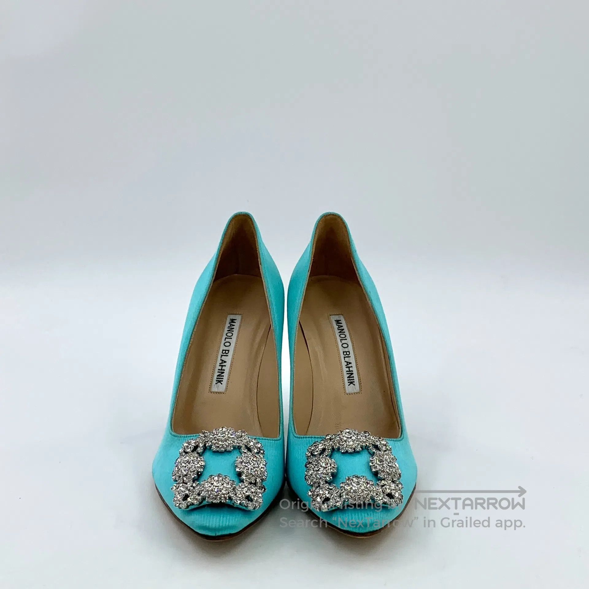 Manolo Blahnik Manolo Blahnik Blue square buckle with diamond detail stil Size US 4.5 / IT 34.5 - 3 Thumbnail