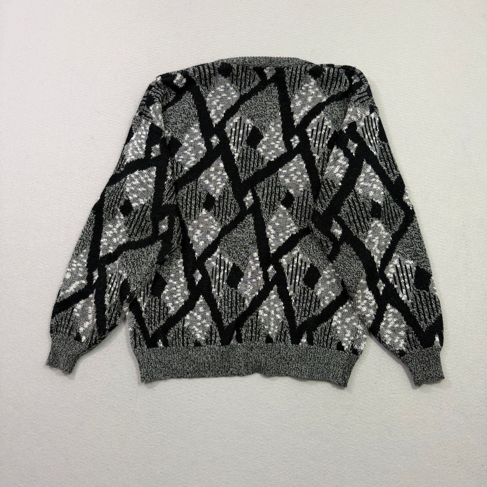 Vintage Vintage Sweater Graphix Cardigan Mens Large Geometric 90s Size US L / EU 52-54 / 3 - 6 Thumbnail