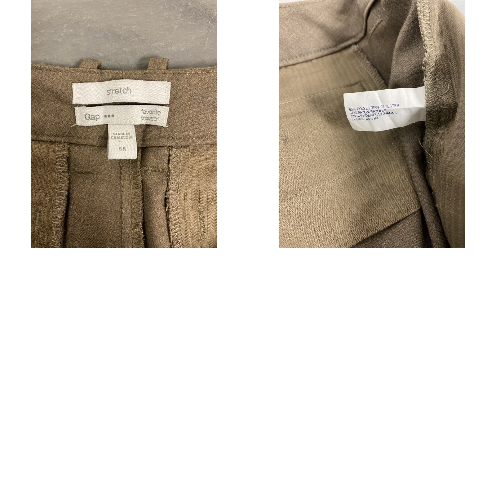 Gap Gap Wide Leg Pants Women Regular 6R Brown 32x30 Full Length Polyester Blend Pockets Zipper Button City Preppy Vintage No Mens Womens Boys Girls Size 28" / US 6 / IT 42 - 8 Thumbnail