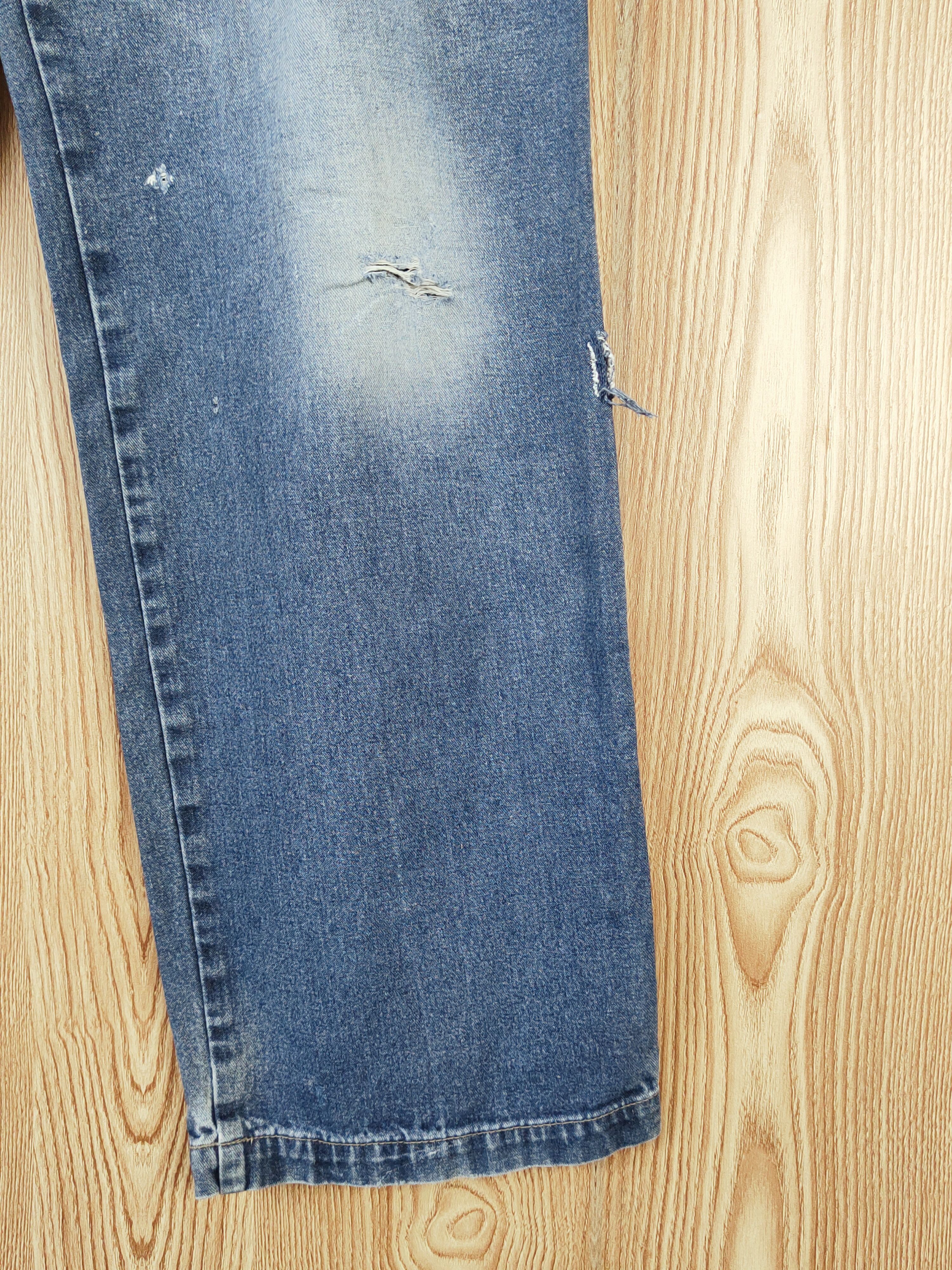 Japanese Brand Evenriver Dark Blue Faded Distressed Ripped Jeans #W612 Size US 34 / EU 50 - 6 Thumbnail
