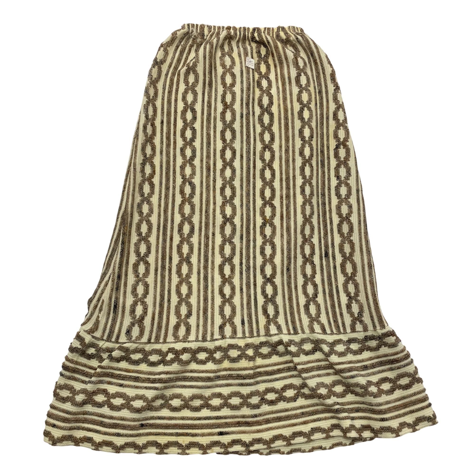 Other NOS Vtg MOD THICK Wool Carpet A Line Flared Striped Skirt Size 26" / US 2 / IT 38 - 2 Thumbnail