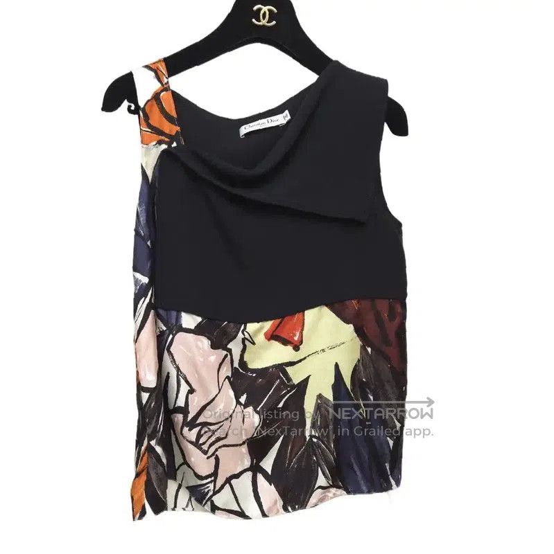 Dior Dior Multicolor Silk Short Sleeve Top . Size XS / US 0-2 / IT 36-38 - 2 Thumbnail