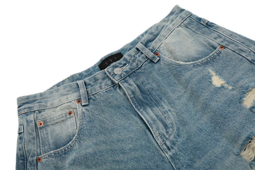 Japanese Brand × Jean Punk men's distressed loose washed ripped denim shorts Size US 32 / EU 48 - 4 Thumbnail