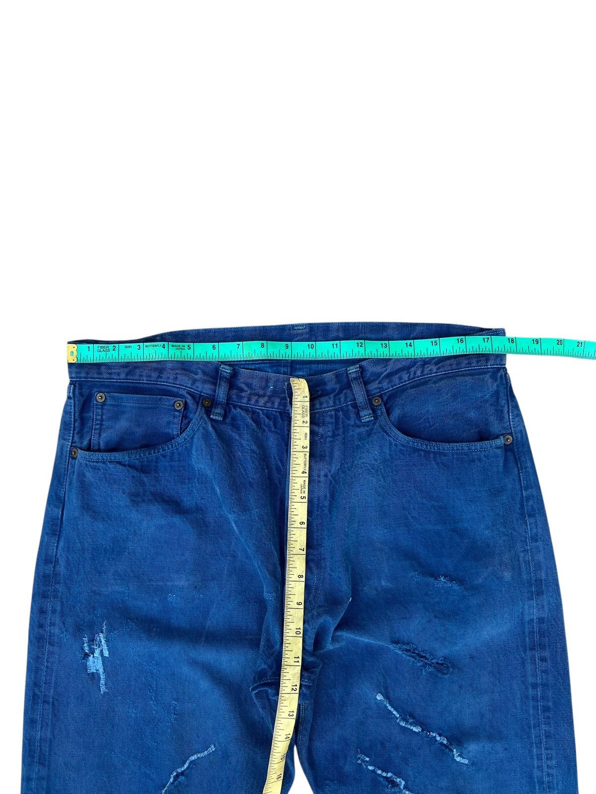 Warehouse & Co. Dubbleworks X Warehouse Japan Distress Denim Selvedge Jeans Size US 35 - 4 Thumbnail