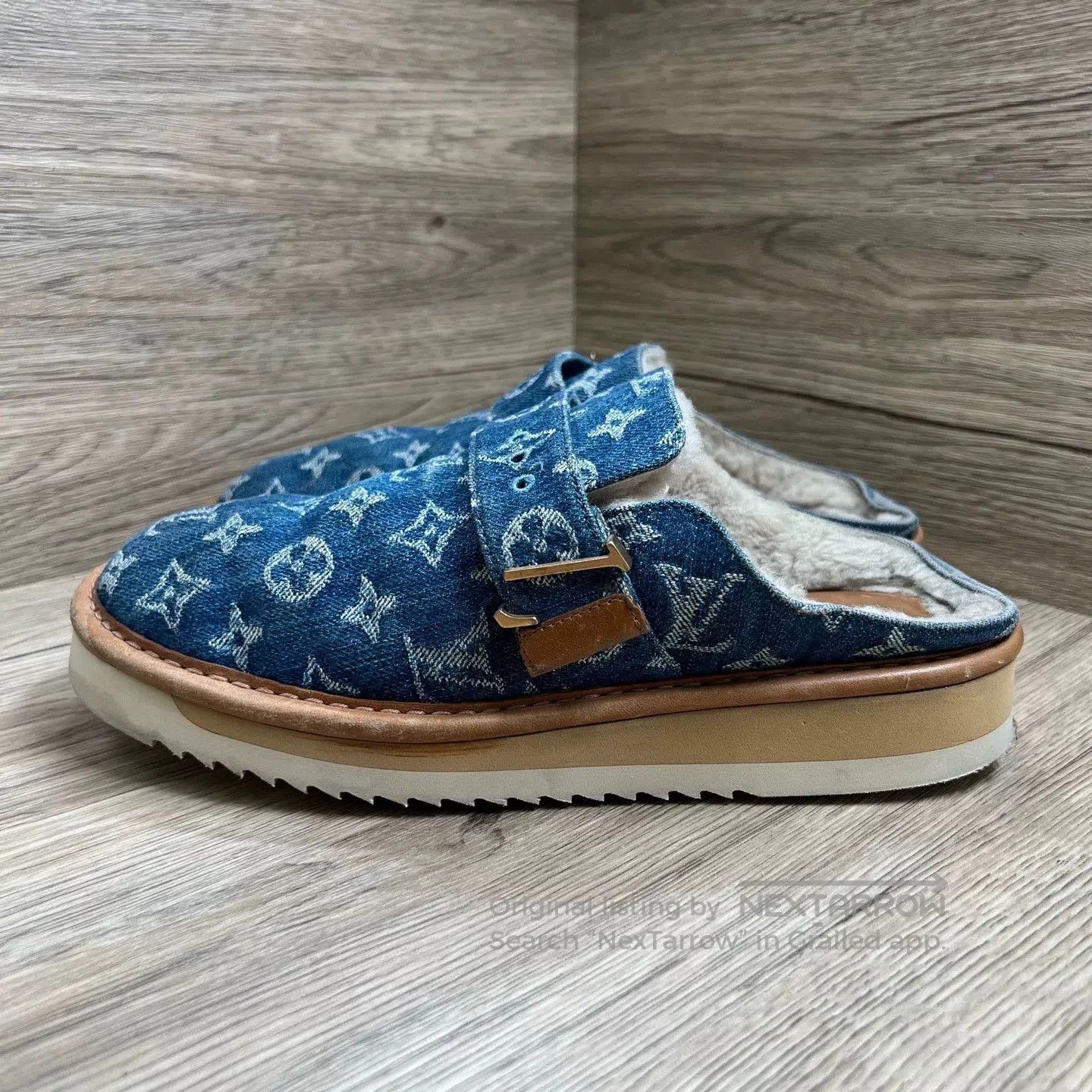 Louis Vuitton Louis Vuitton Nigo Denim Mule Slides. Size US 6 / EU 39 - 3 Thumbnail
