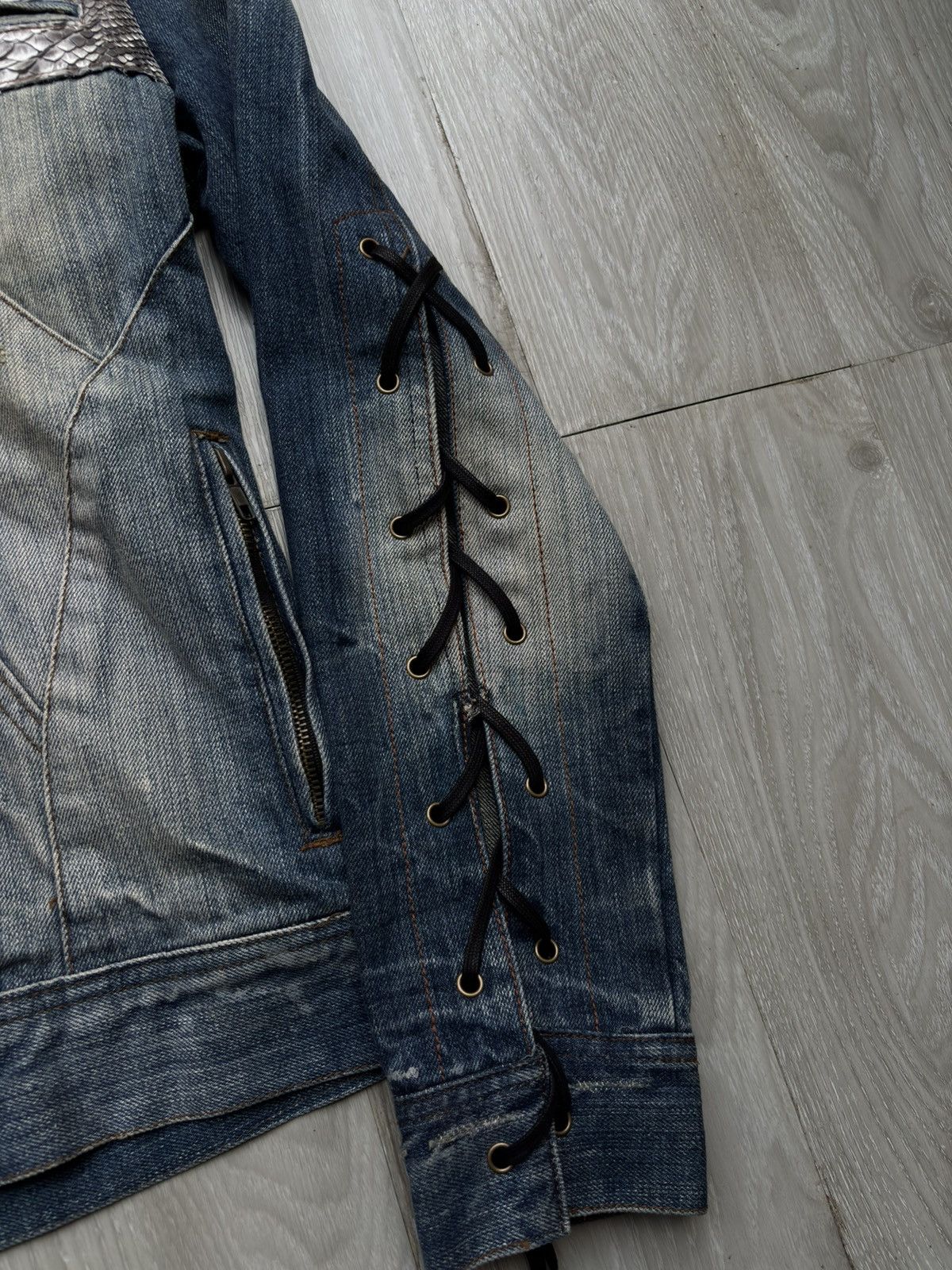 Hysteric Glamour CASVA phyton lace-up denim jacket Size US S / EU 44-46 / 1 - 5 Thumbnail