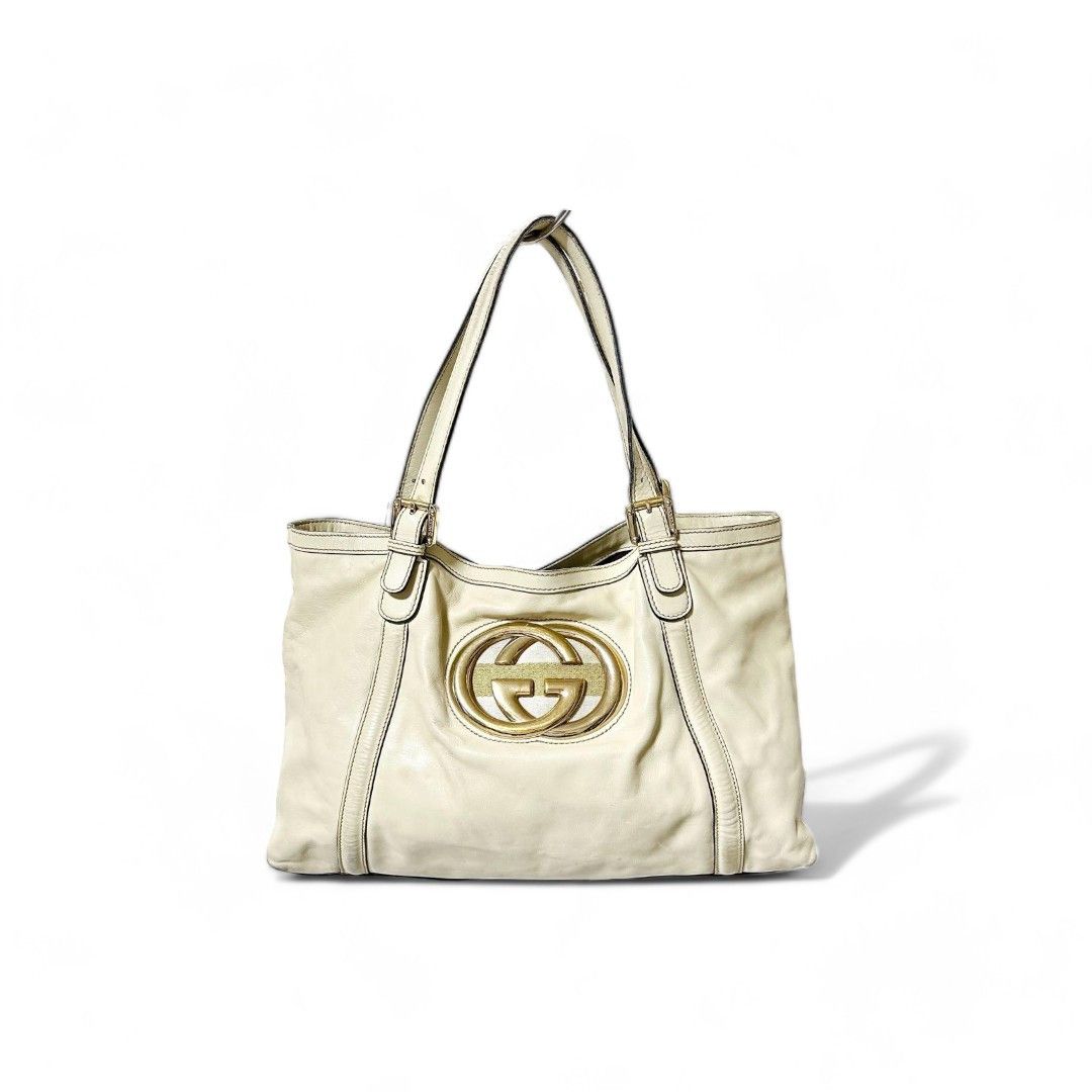 image of Gucci - New Brid Double G Shoulder Bag White Leather, Women's