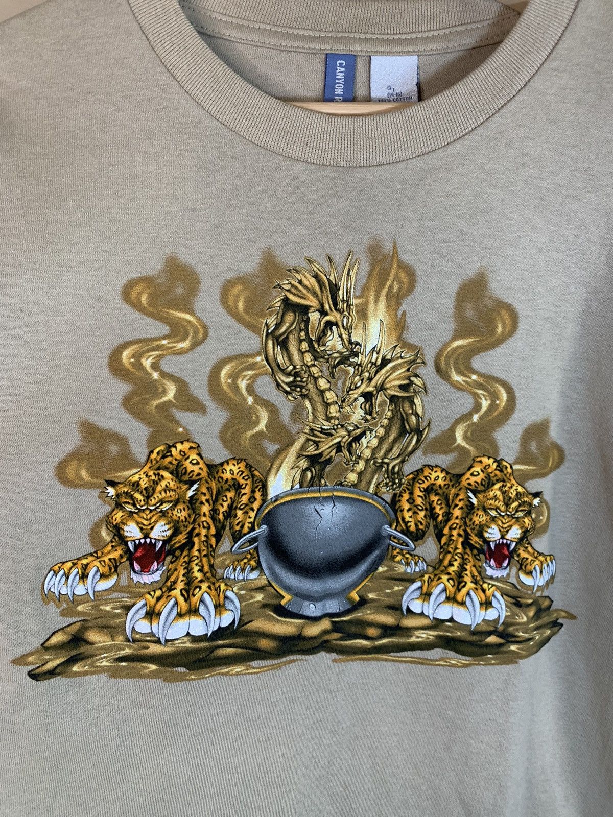 Vintage *RARE* Vintage Dragon Tiger Flames Art Y2K Long Sleeve Shirt Size US S / EU 44-46 / 1 - 3 Thumbnail