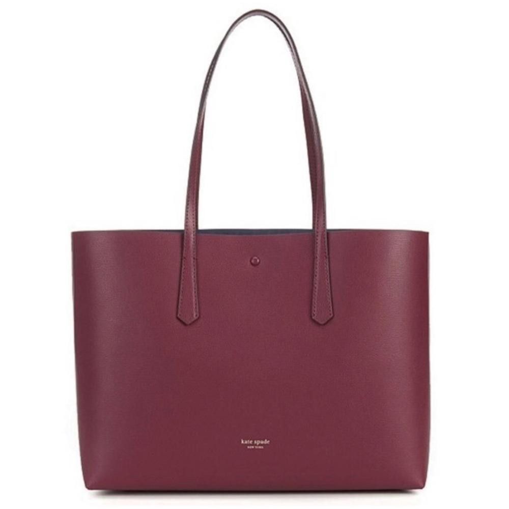 Kate Spade Kate Spade Molly Large Work Leather Tote Handbag Sangria Size ONE SIZE - 3 Thumbnail