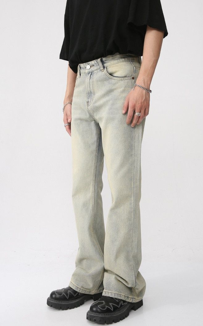 Japanese Brand × Jean Vintage washed distressed flared straight jeans Size US 32 / EU 48 - 2 Thumbnail